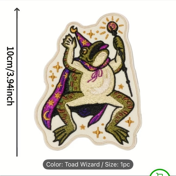 Embroidered Toad Wizard Patch - Picture 4 of 5